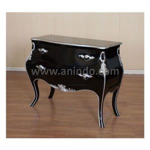 Baroque dresser in antiqued black commode with ormolu mounts hand made, hand laquered
