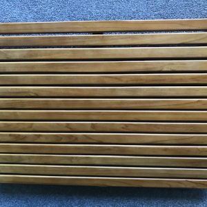100 % Plantation grown Teak door and bath mats in a natural finish